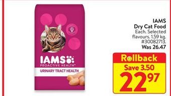 Walmart Iams dry cat food offer