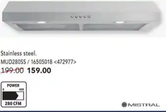 Lowe's Mistral wall-mounted range hoods offer