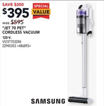 Lowe's Samsung jet 70 pet cordless vacuum offer