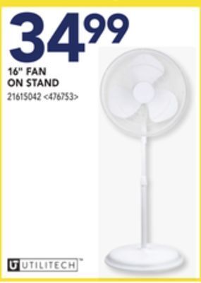 Lowe's Utilitech 16 fan on stand offer