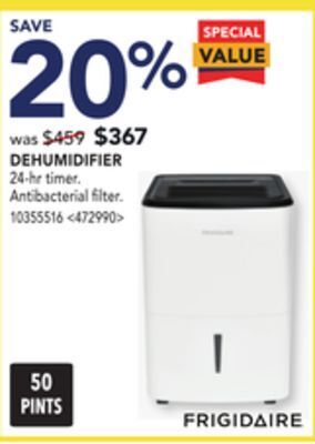 Lowe's Frigidaire dehumidifier offer