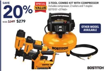 Lowe's Bostitch 3-tool combo kit with compressor offer