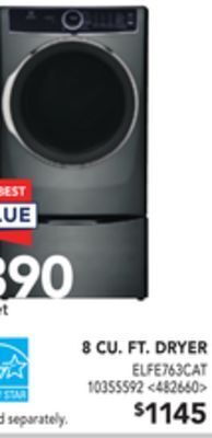 Lowe's Electrolux 8 cu. ft. dryer offer