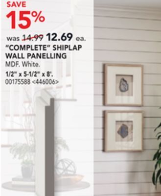 Lowe's Metrie complete shiplap wall panelling offer