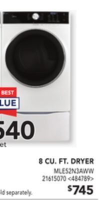 Lowe's Midea 8 cu. ft. dryer offer
