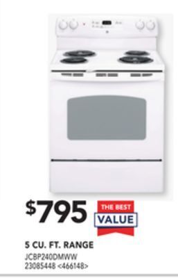Lowe's Ge 5 cu. ft. range offer