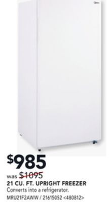 Lowe's Midea 21 cu. ft. upright freezer offer