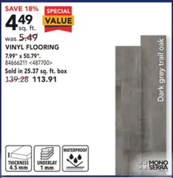 Lowe's Mono serra vinyl flooring 7.99 x 50.79 offer