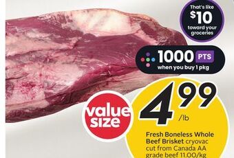 Sobeys Fresh boneless whole beef brisket offer