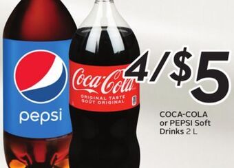 Sobeys Coca-cola or pepsi soft drinks offer
