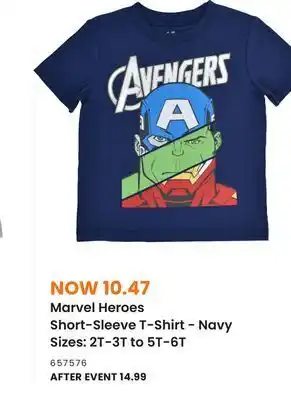 Toys R us Marvel heroes short-sleeve t-shirt - navy sizes: 2t-3t to 5t-6t offer