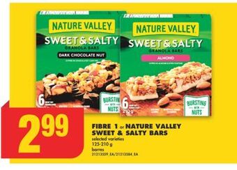 No Frills Fibre 1 or nature valley sweet & salty bars, 125-210 g offer
