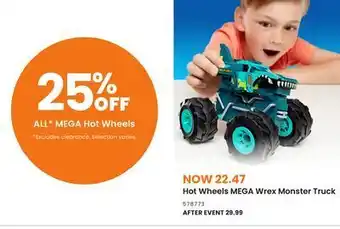 Toys R us Hot wheels mega wrex monster truck offer