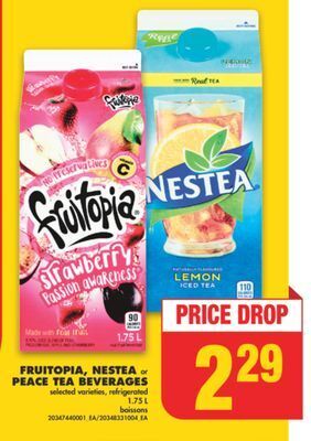 No Frills Fruitopia, nestea or peace tea beverages, 1.75 l offer