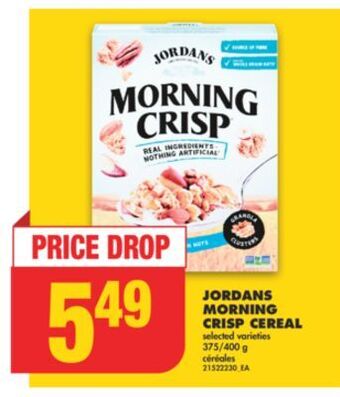 No Frills Jordans morning crisp cereal, 375/400 g offer