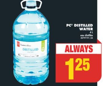 No Frills Pc® distilled water, 4 l offer