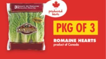 No Frills Romaine hearts, pkg of 3 offer