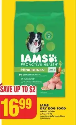 No Frills Iams dry dog food, 2.72/3.18 kg offer