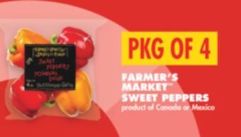 No Frills Farmer's market™ sweet peppers, pkg of 4 offer