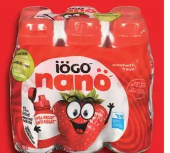 No Frills Iögo nano drinkable yogurt, 6x93 ml offer