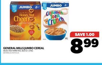 Real Canadian Superstore General mills jumbo cereal, 825 g-1.3 kg offer