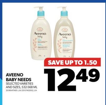 Real Canadian Superstore Aveeno baby needs, 532-568 ml offer