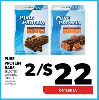 Real Canadian Superstore Pure protein bars, 6x50 g offer