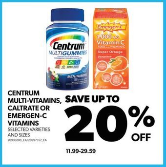 Real Canadian Superstore Centrum multi-vitamins, caltrate or emergen-c vitamins offer
