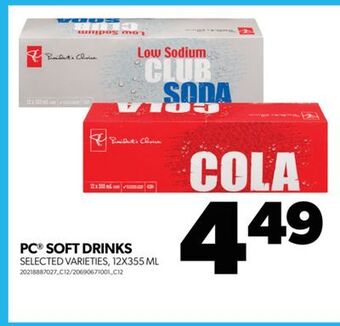Real Canadian Superstore Pc® soft drinks, 12x355 ml offer