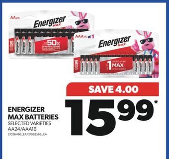 Real Canadian Superstore Energizer max batteries, aa24/aaa16 offer