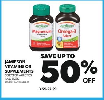 Real Canadian Superstore Jamieson vitamins or supplements offer