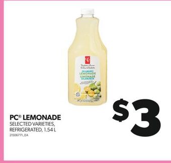 Real Canadian Superstore Pc® lemonade, 1.54 l offer