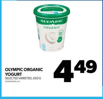 Real Canadian Superstore Olympic organic yogurt, 650 g offer