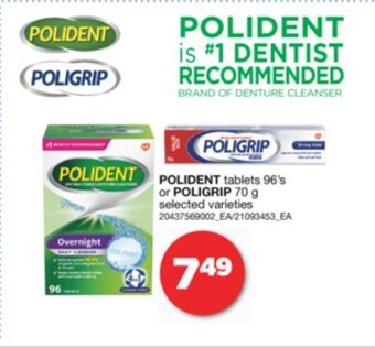 Real Canadian Superstore Polident tablets, 96's or poligrip, 70 g offer