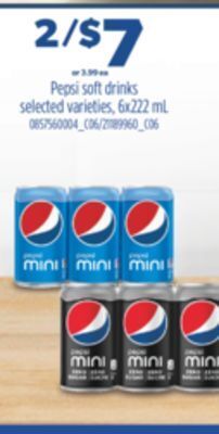 Real Canadian Superstore Pepsi soft drinks, 6x222 ml offer