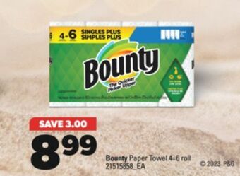 Real Canadian Superstore Bounty paper towel 4=6 roll offer