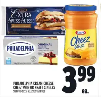 Metro Philadelphia cream cheese, cheez whiz or kraft singles offer