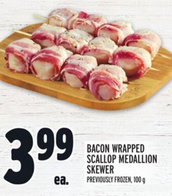 Metro Bacon wrapped scallop medallion skewer offer