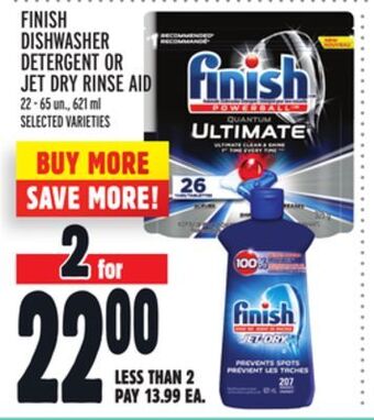 Metro Finish dishwasher detergent or jet dry rinse aid offer