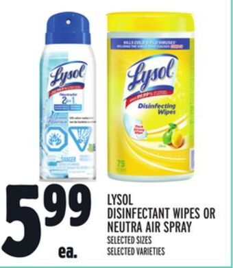 Metro Lysol disinfectant wipes or neutra air spray offer