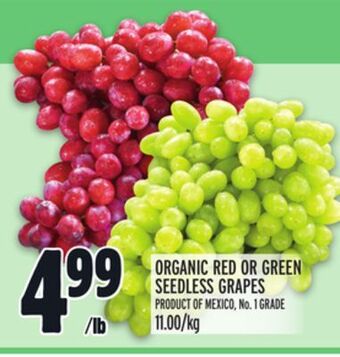 Metro Organic red or green seedless grapes offer