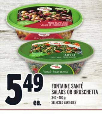 Metro Fontaine santé salads or bruschetta offer