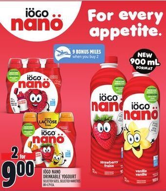 Metro Iögo nano drinkable yogourt offer