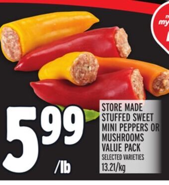 Metro Store made stuffed sweet mini peppers or mushrooms value pack offer