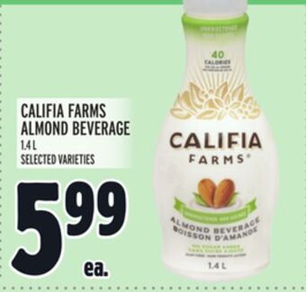 Metro Califia farms almond beverage offer