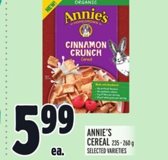 Metro Annie's cereal offer