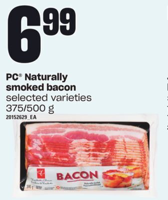 Independent Grocer Pc® naturally smoked bacon, 375/500 g offer