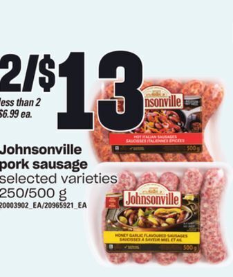 Independent Grocer Johnsonville pork sausage, 250/500 g offer