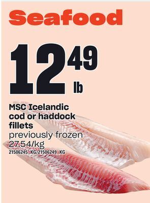 Independent Grocer Msc icelandic cod or haddock fillets offer