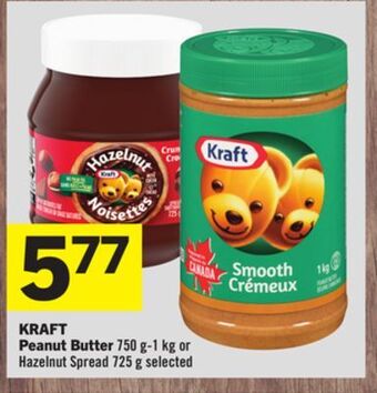 Foodland Kraft peanut butter 750 g - 1 kg or hazelnut spread 725 g selected offer